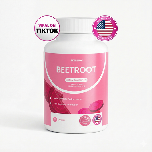 Organic Beetroot Capsules | 1300mg Pure Beetroot Powder for Blood Flow And Heart Health